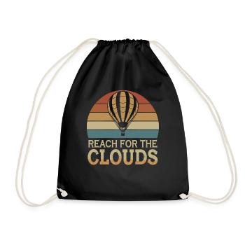 Erreiche Die Wolken Heißluftballon Inspiration - Turnbeutel - Schwarz - Vorne