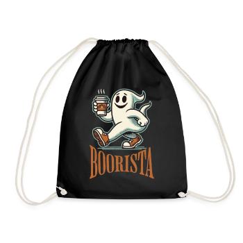 Funny Coffee Saying Spooky Ghosts - Drawstring Bag - black - Front
