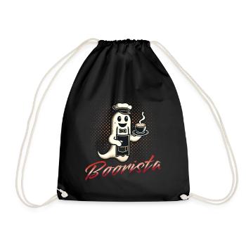Lustiger Kaffee Spruch Boorista Halloween Geist - Turnbeutel - Schwarz - Vorne
