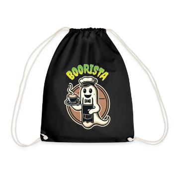 Funny Coffee Saying Spooky Ghosts - Drawstring Bag - black - Front