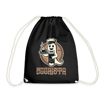 Lustiger Kaffee Spruch Boorista Halloween Geist - Turnbeutel - Schwarz - Vorne