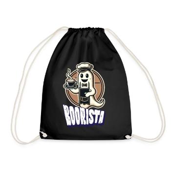 Lustiger Kaffee Spruch Boorista Halloween Geist - Turnbeutel - Schwarz - Vorne