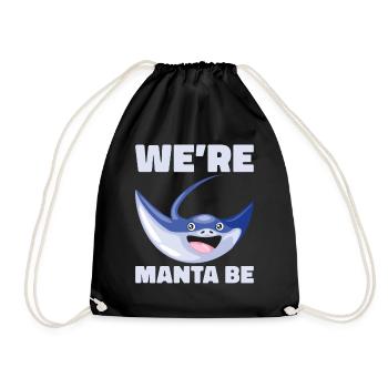 Mantarochen Liebhaber Meerestier Teufelsrochen - Turnbeutel - Schwarz - Vorne