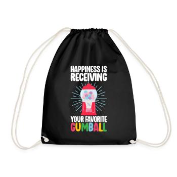 Gumball Machine Chewing Gum Machine - Drawstring Bag - black - Front