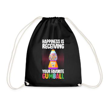 Gumball Machine Chewing Gum Machine - Drawstring Bag - black - Front