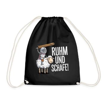 Ruhm und Schafe Brettspiel Spruch - Turnbeutel - Schwarz - Vorne