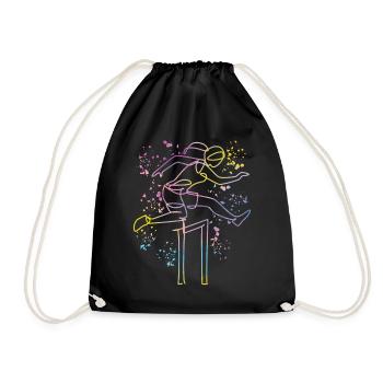 Hurdle Run Obstacle Course Kids Hurdle Run - Drawstring Bag - black - Front