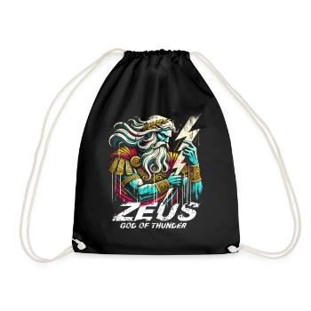 Zeus, dieu grec du tonnerre - Sac de sport léger - noir - Devant