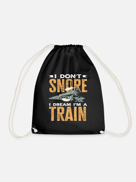 Je ne ronfle pas, je rêve de trains - Sac de sport léger - noir
