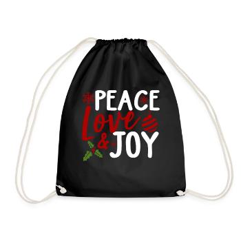 Christmas Peace Love Joy - Drawstring Bag - black - Front