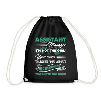 Assistant Manager Assistant Manager Girl - Drawstring Bag - black - Front