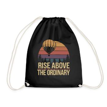 Hot Air Balloon Inspiration: Rise Above The - Drawstring Bag - black - Front