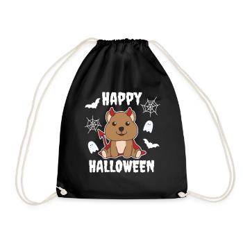 Quokka Happy Halloween Costume de sorcières du diable mignon - Sac de sport léger - noir - Devant