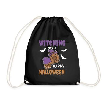 Capybara Hexe Witching you a Happy Halloween - Turnbeutel - Schwarz - Vorne