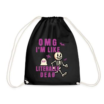 Lustiger Halloween Spruch Omg Im Dead Retro - Turnbeutel - Schwarz - Vorne