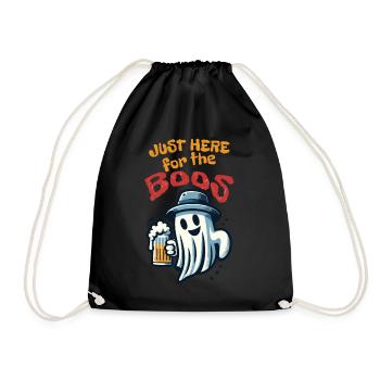 Halloween Ghost Party with Beer and Alcohol - Drawstring Bag - black - Front
