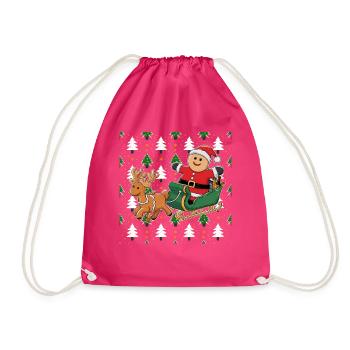 Christmas Santa Claus Xmas Santa Christmas - Drawstring Bag - fuchsia - Front