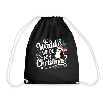 Waddle We Do For Christmas Pingouin Noël - Sac de sport léger - noir - Devant