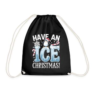 Have an icy Christmas with Penguin - Drawstring Bag - black - Front