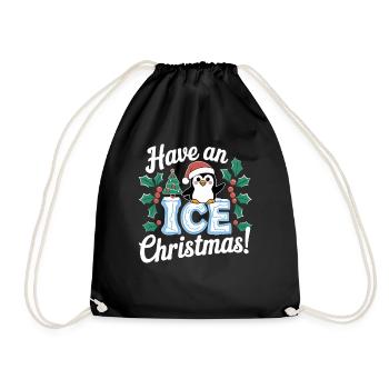 Got an icy Christmas time penguin - Drawstring Bag - black - Front