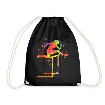 Hurdle Run Obstacle Course Kids Hurdle Run - Drawstring Bag - black - Front