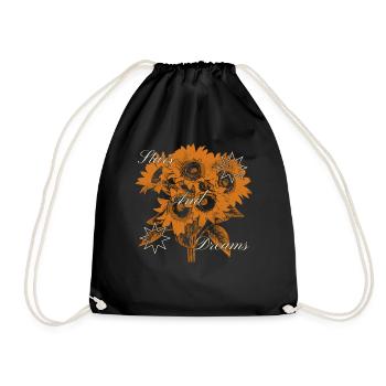 Stars and Dreams Sunflower Art Design - Drawstring Bag - black - Front