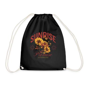 Sunrise Promise Floral Art Design - Drawstring Bag - black - Front