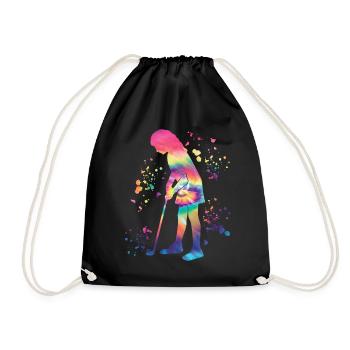 Golfer Colorsplash Kinder Miniaturgolf - Turnbeutel - Schwarz - Vorne