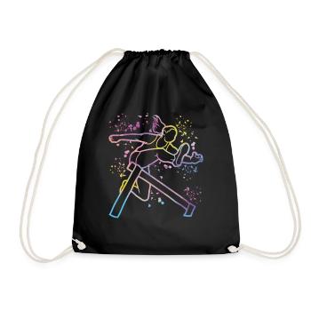 Hurdle Run Obstacle Course Kids Hurdle Run - Drawstring Bag - black - Front