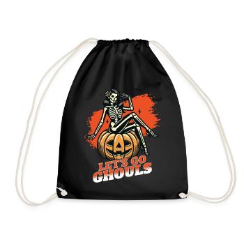 Lets Go Ghouls Funny Halloween Girl - Drawstring Bag - black - Front