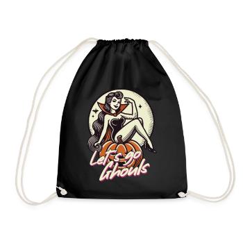 Let's Go Ghouls Funny Halloween Girl - Drawstring Bag - black - Front