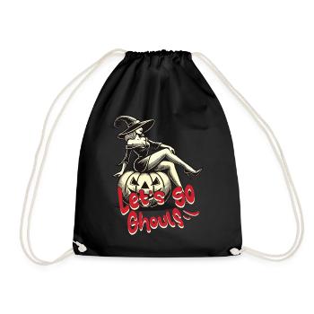 Let's Go Ghouls Funny Halloween Girl - Drawstring Bag - black - Front