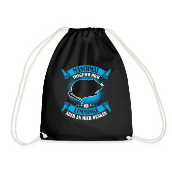 Lemmings Thinking of Me Vole Lemming - Drawstring Bag - black - Front