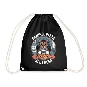 Drôles de chats Jeux Pizza Gamer Gamer Jeux - Sac de sport léger - noir - Devant
