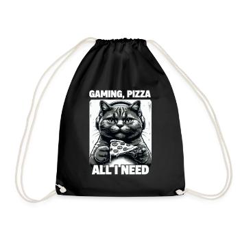 Drôles de chats Jeux Pizza Gamer Gamer Jeux - Sac de sport léger - noir - Devant
