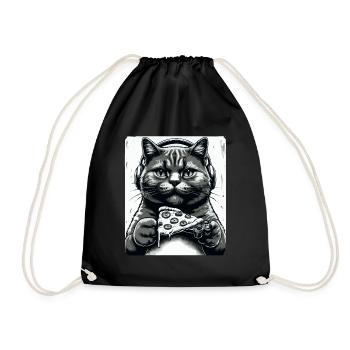 Drôles de chats Jeux Pizza Gamer Gamer Jeux - Sac de sport léger - noir - Devant