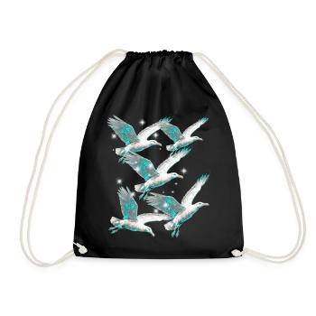 Maritime, Seagulls, Seagulls, Seabirds - Drawstring Bag - black - Front