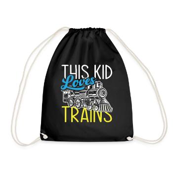 Ce gamin aime les trains, les chemins de fer - Sac de sport léger - noir - Devant