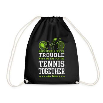Drôle de joueur de tennis raquette amis - Sac de sport léger - noir - Devant