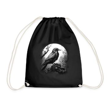 Halloween Raven Raven Crow Crow Bird Forest - Drawstring Bag - black - Front