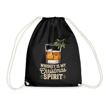 Whiskey Ist Mein Weihnachtlicher Geist - Turnbeutel - Schwarz - Vorne