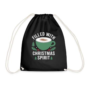 Filled with Christmas Cheers Mug - Drawstring Bag - black - Front