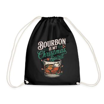 Bourbon Ist Mein Weihnachtsgeist - Turnbeutel - Schwarz - Vorne