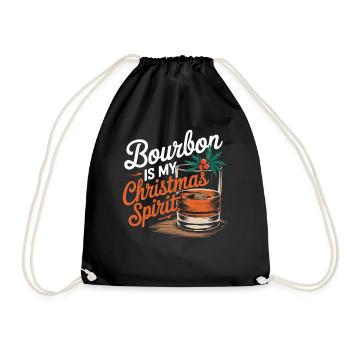 Bourbon Ist Mein Weihnachtsgeist Design - Turnbeutel - Schwarz - Vorne