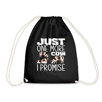 Only one more cow promised - Drawstring Bag - black - Front