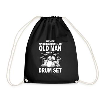 Tambours Tambours Baguette Batteur Musique Groupe Rock - Sac de sport léger - noir - Devant