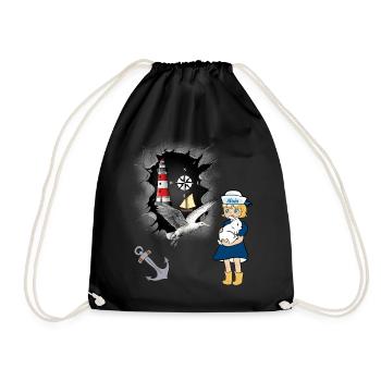 Seagull Lighthouse Boussole Maritime Ancre Seagulls - Sac de sport léger - noir - Devant