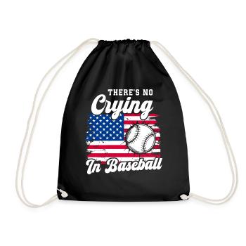 Baseball Sports Baseball Player Pitcher Catcher USA - Drawstring Bag - black - Front