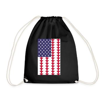 Baseball Sport Baseballspieler Pitcher Catcher USA - Turnbeutel - Schwarz - Vorne