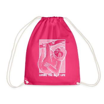 Das beste Leben leben Folivora Braunkehl - Turnbeutel - Fuchsia - Vorne